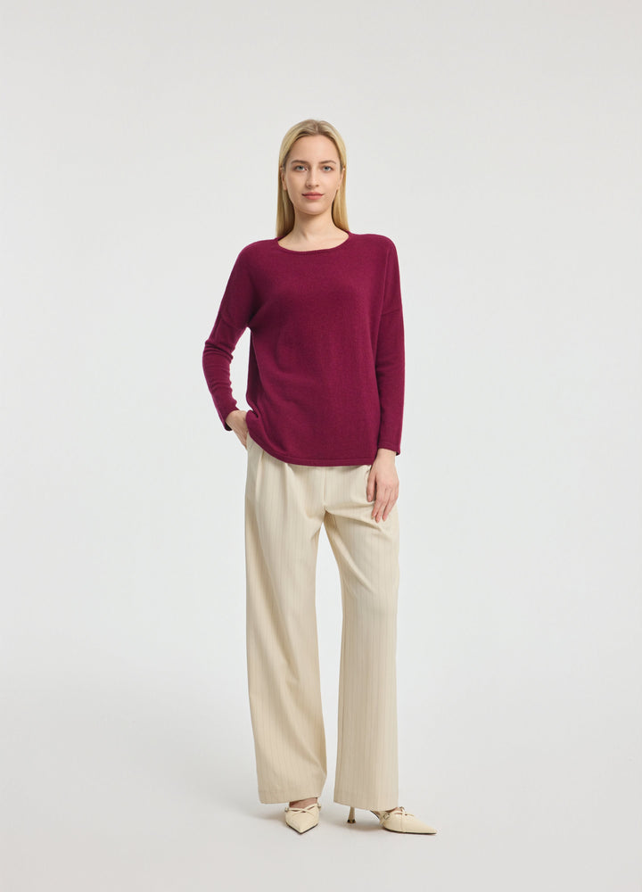 Cashmere Curved-Hem Jumper