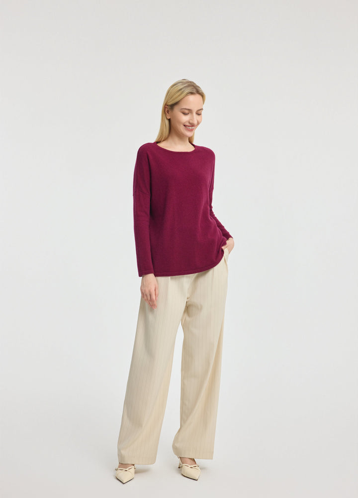 Cashmere Curved-Hem Jumper