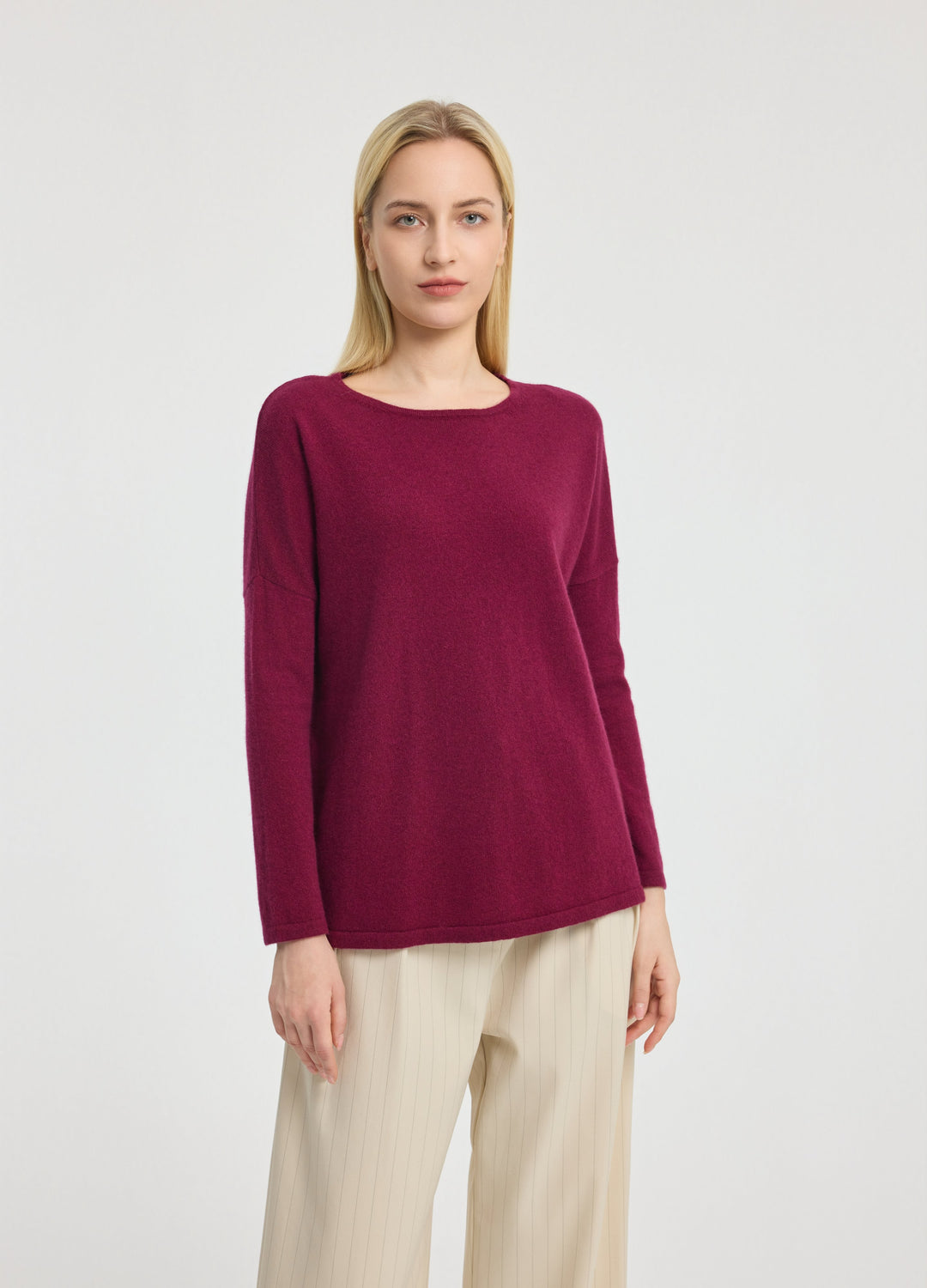 Cashmere Curved-Hem Jumper