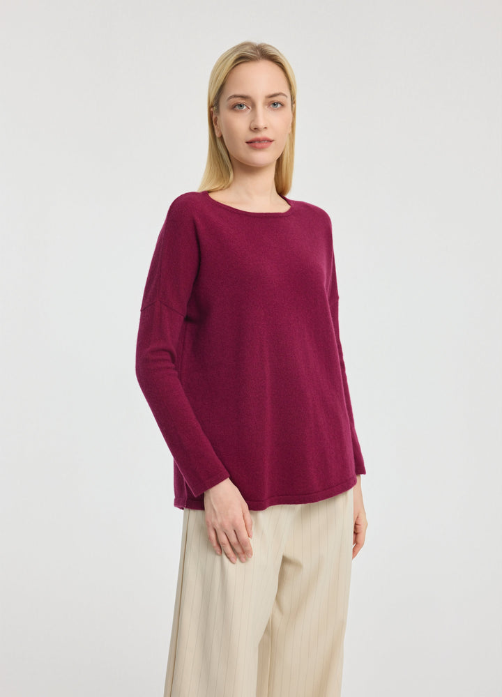 Cashmere Curved-Hem Jumper