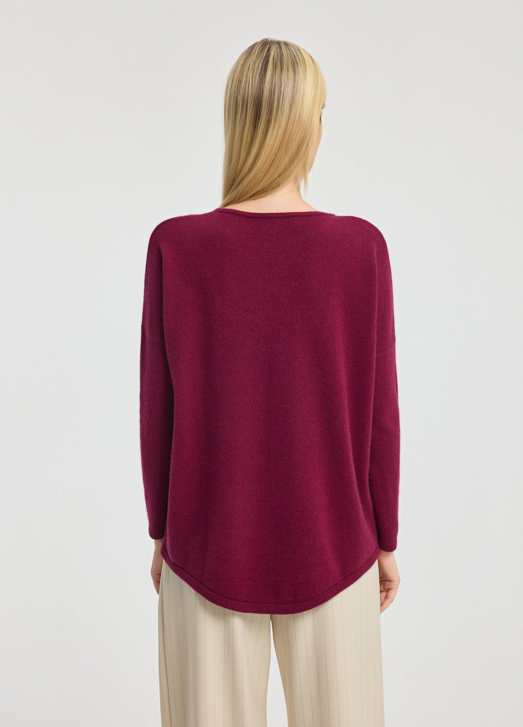 Cashmere Curved-Hem Jumper