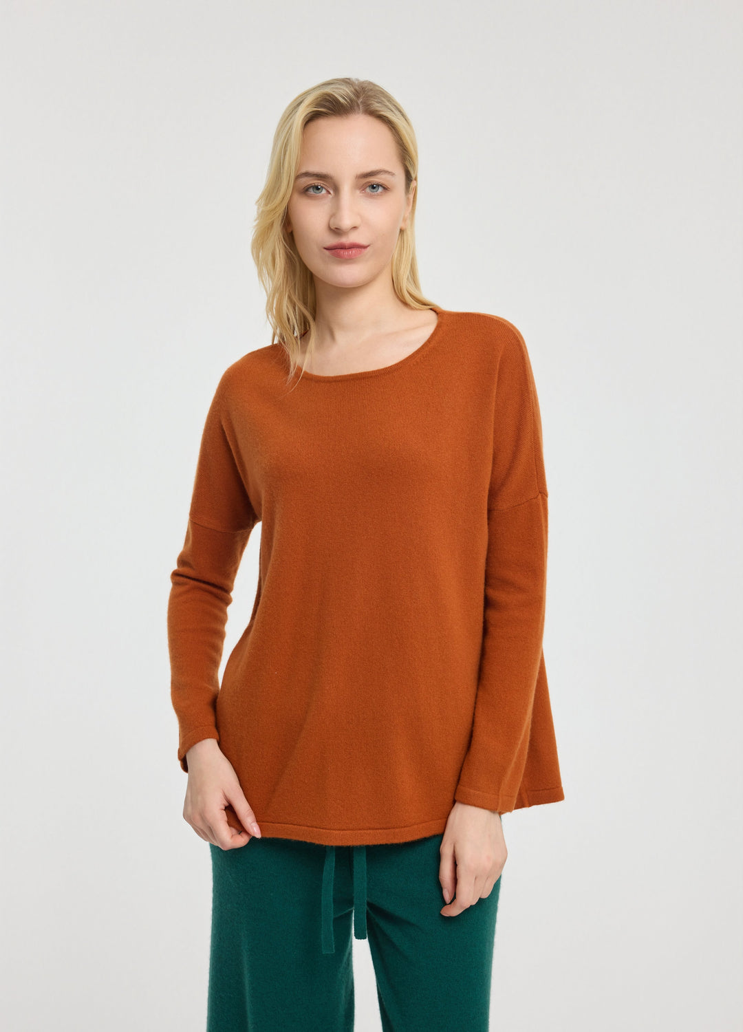Cashmere Curved-Hem Jumper