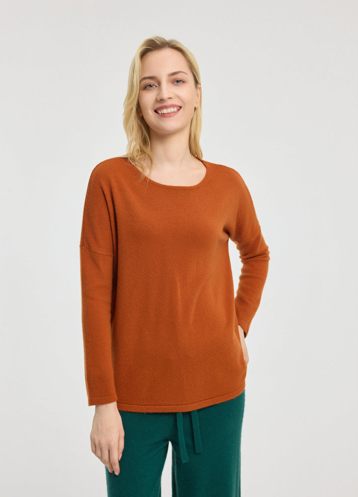 Cashmere Curved-Hem Jumper