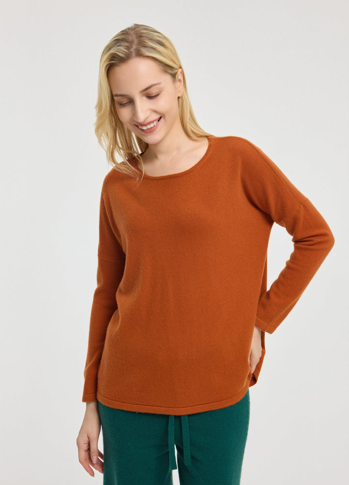 Cashmere Curved-Hem Jumper