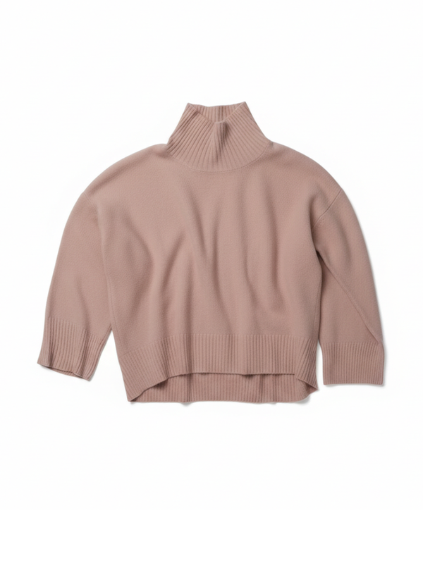 Denner women's merino and cashmere blend Polo Neck in Cuban Sand