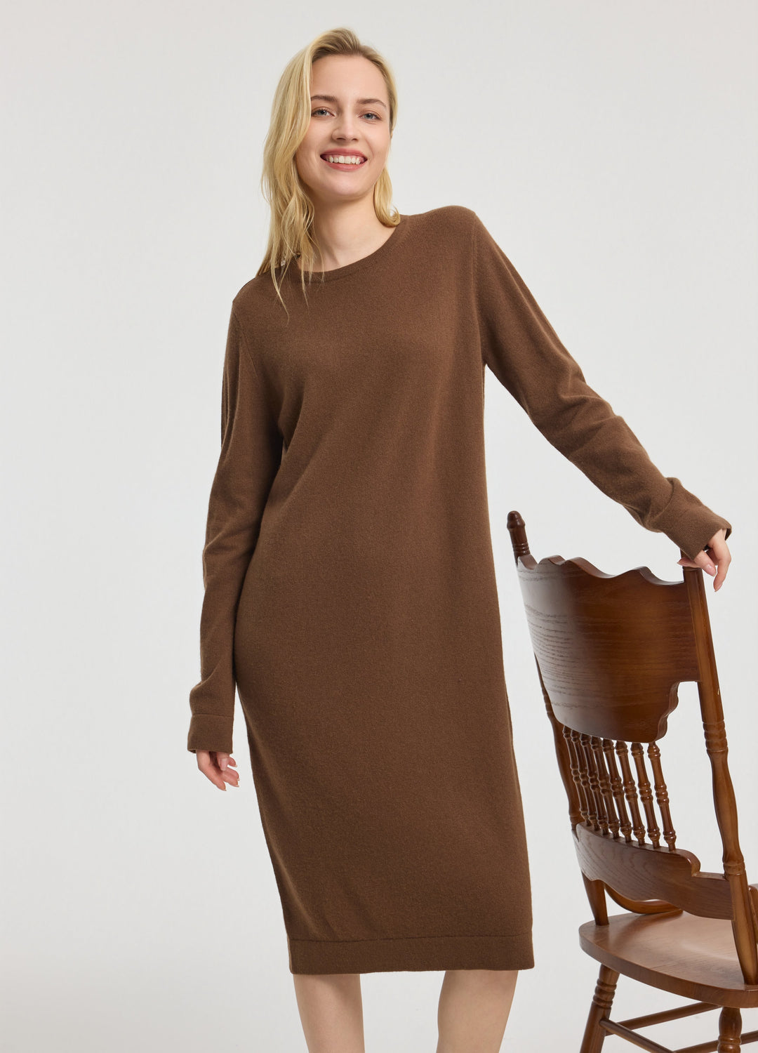Cashmere Crew Neck Dress
