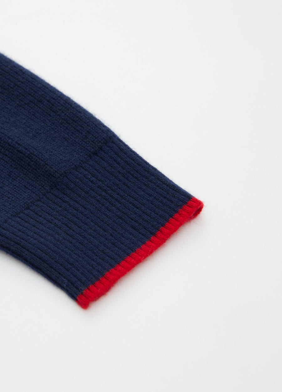 Cashmere Contrast-Rib Cardigan