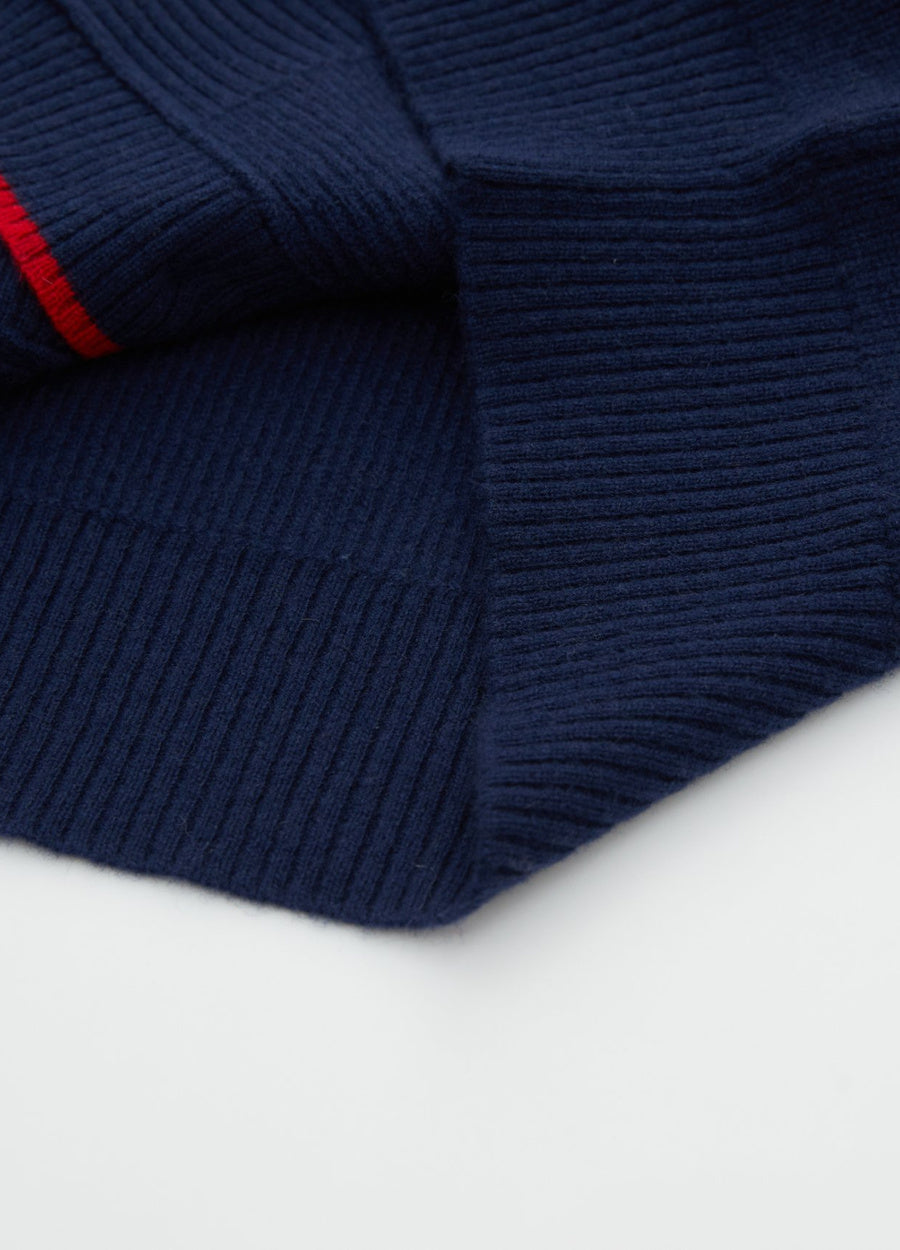 Cashmere Contrast-Rib Cardigan