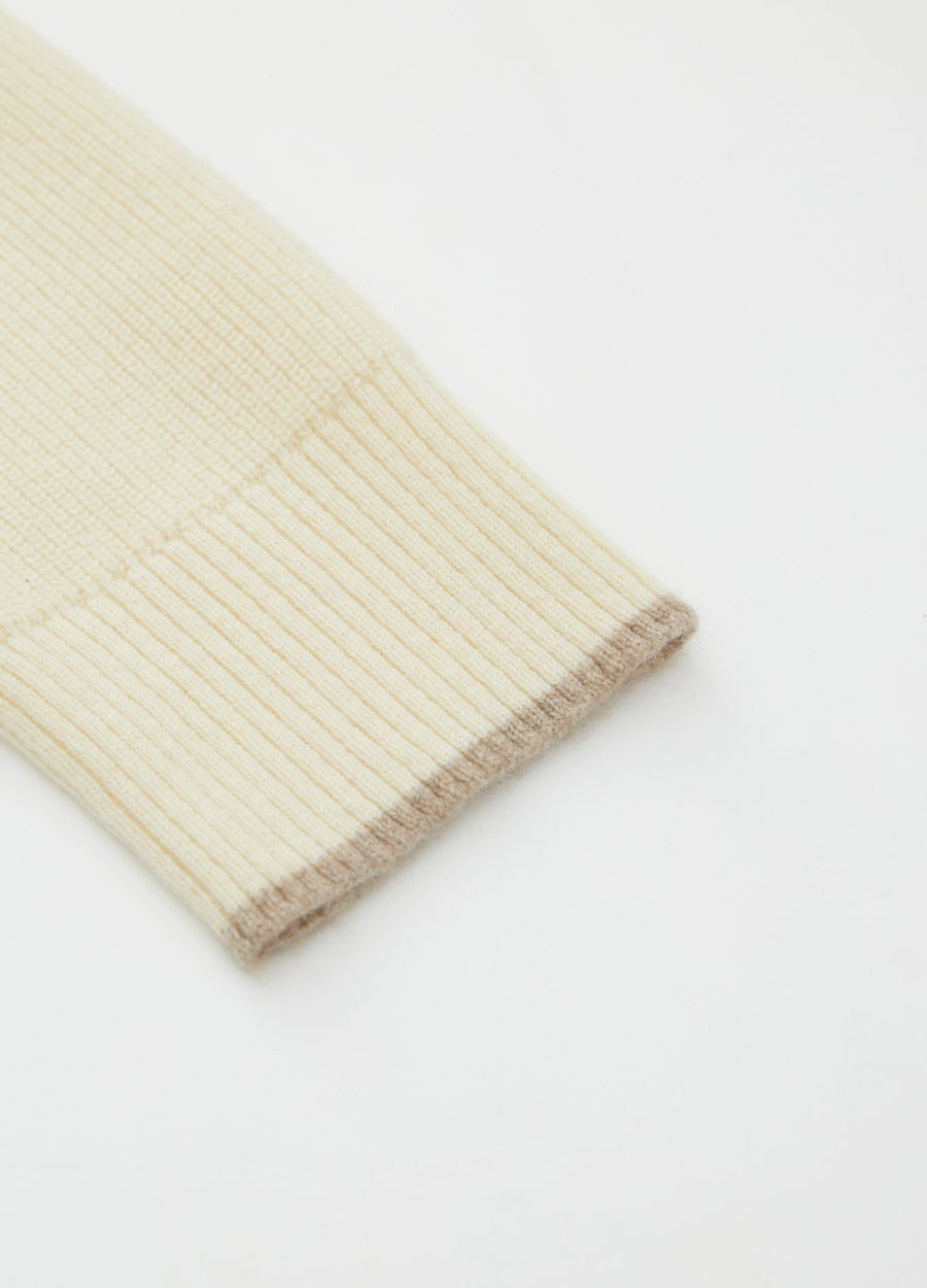 Cashmere Contrast-Rib Cardigan