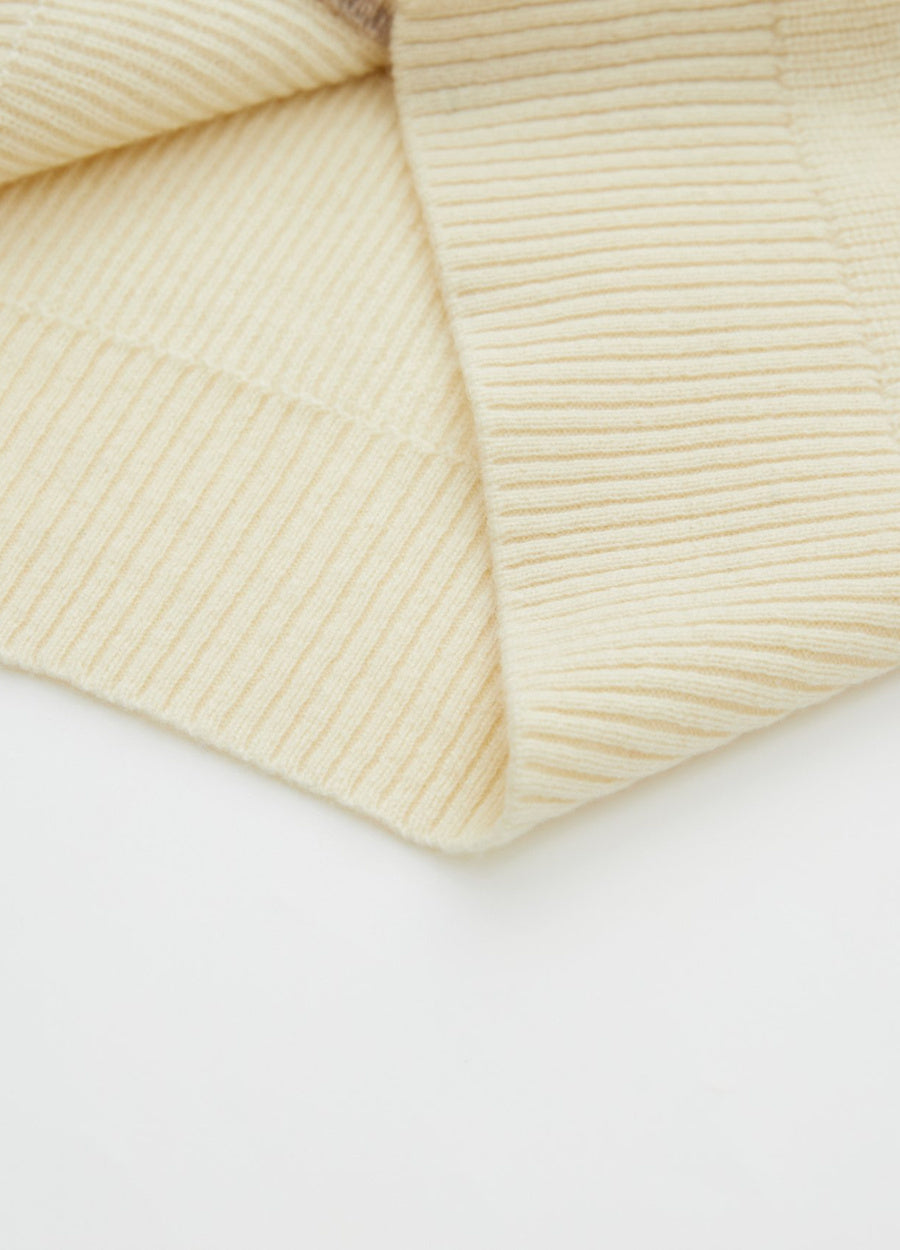 Cashmere Contrast-Rib Cardigan