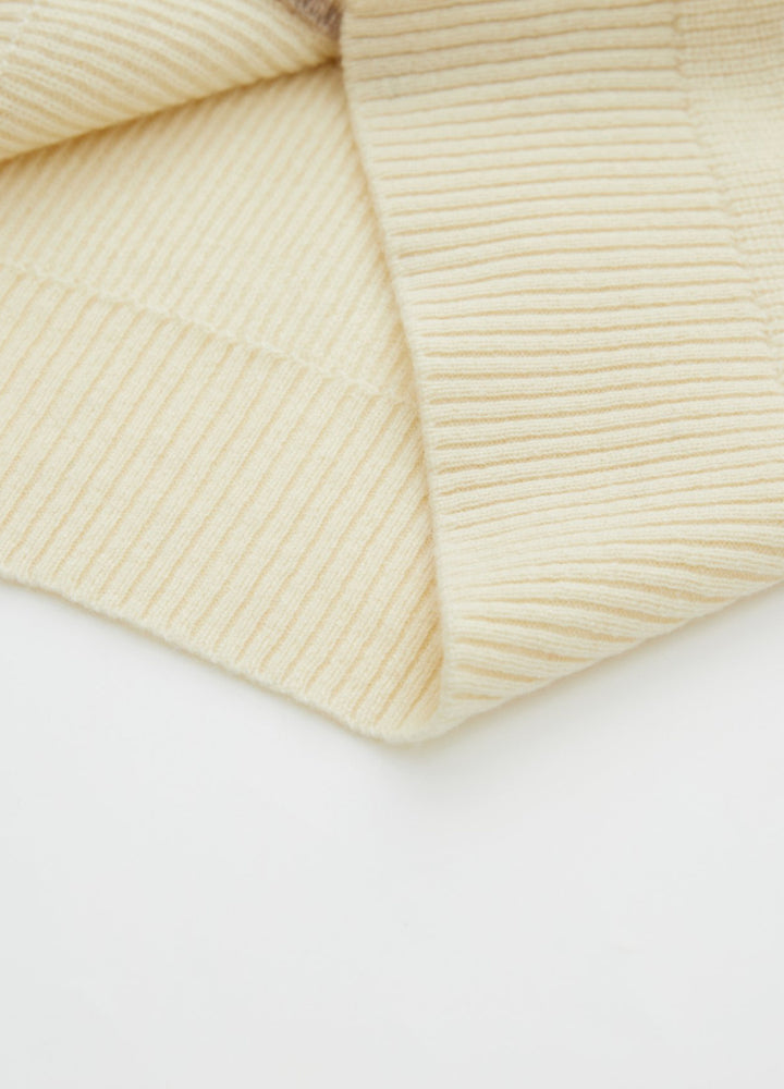 Cashmere Contrast-Rib Cardigan