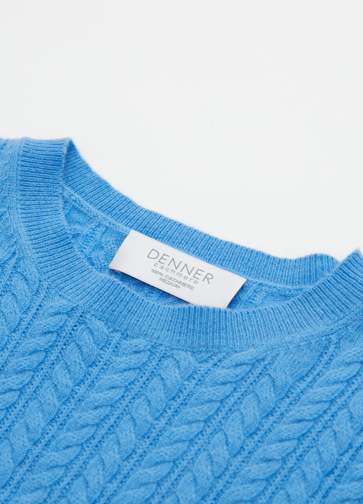 Cashmere Cable-Yoke Striped Jumper