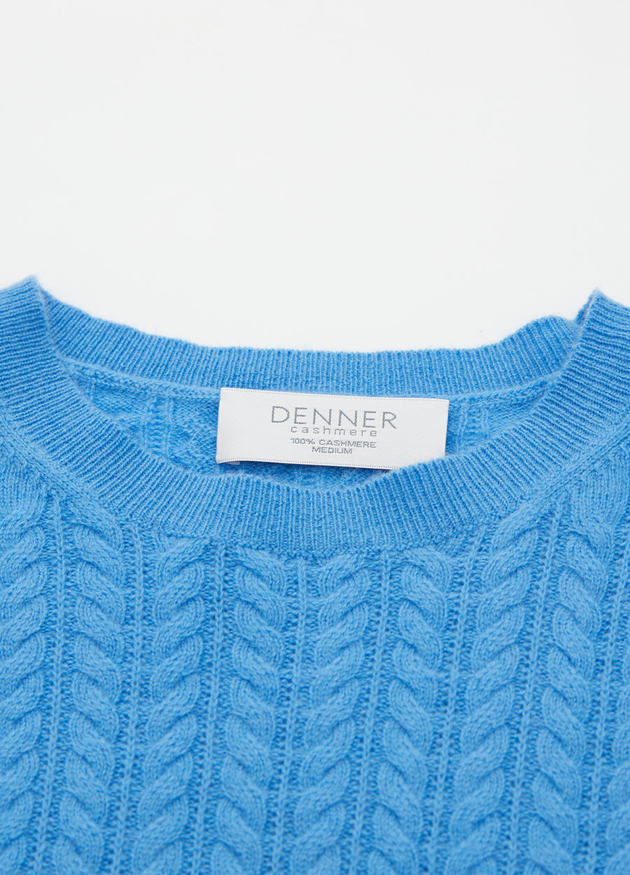 Cashmere Cable-Yoke Striped Jumper