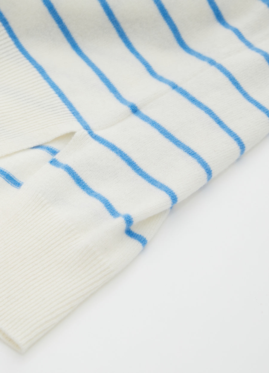 Cashmere Cable-Yoke Striped Jumper