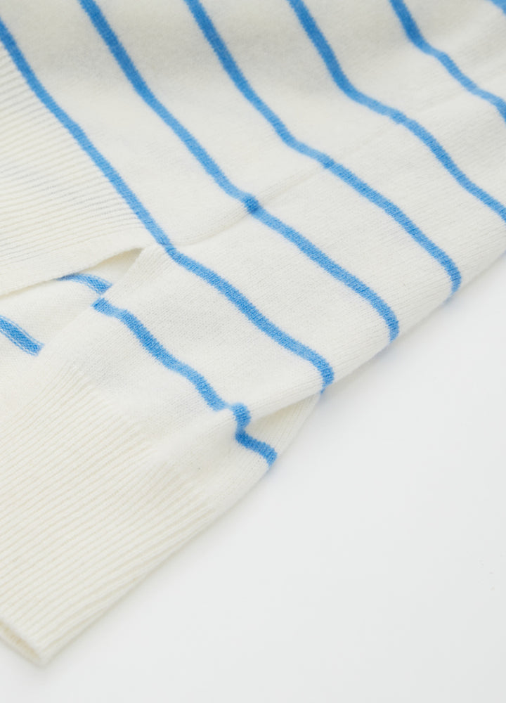 Cashmere Cable-Yoke Striped Jumper