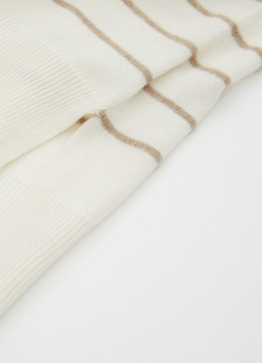 Cashmere Cable-Yoke Striped Jumper