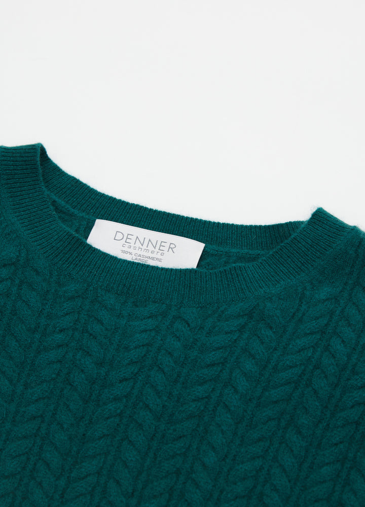 Cashmere Cable-Yoke Striped Jumper