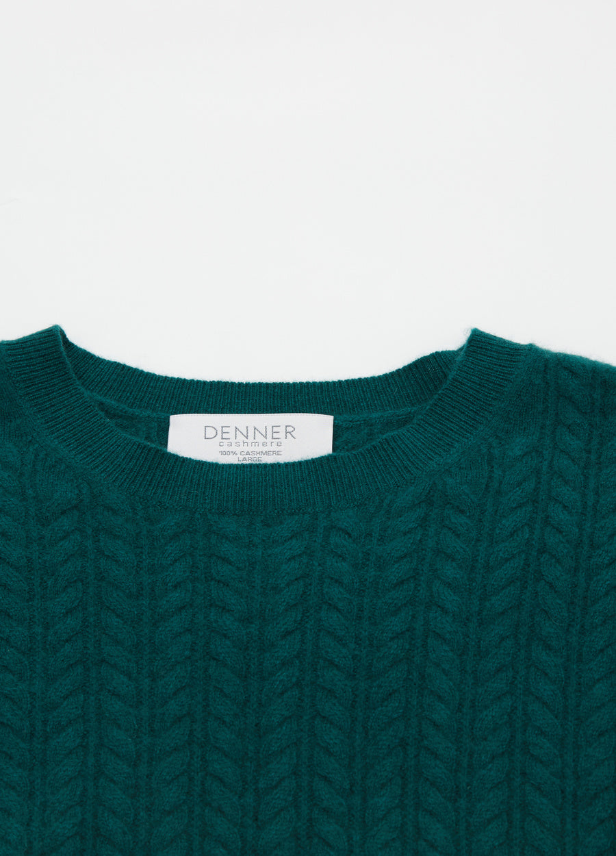 Cashmere Cable-Yoke Striped Jumper