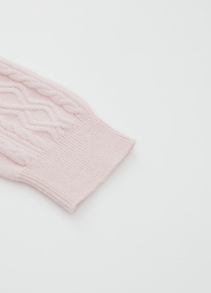 Cashmere Diamond-Cable Hooded Cardigan