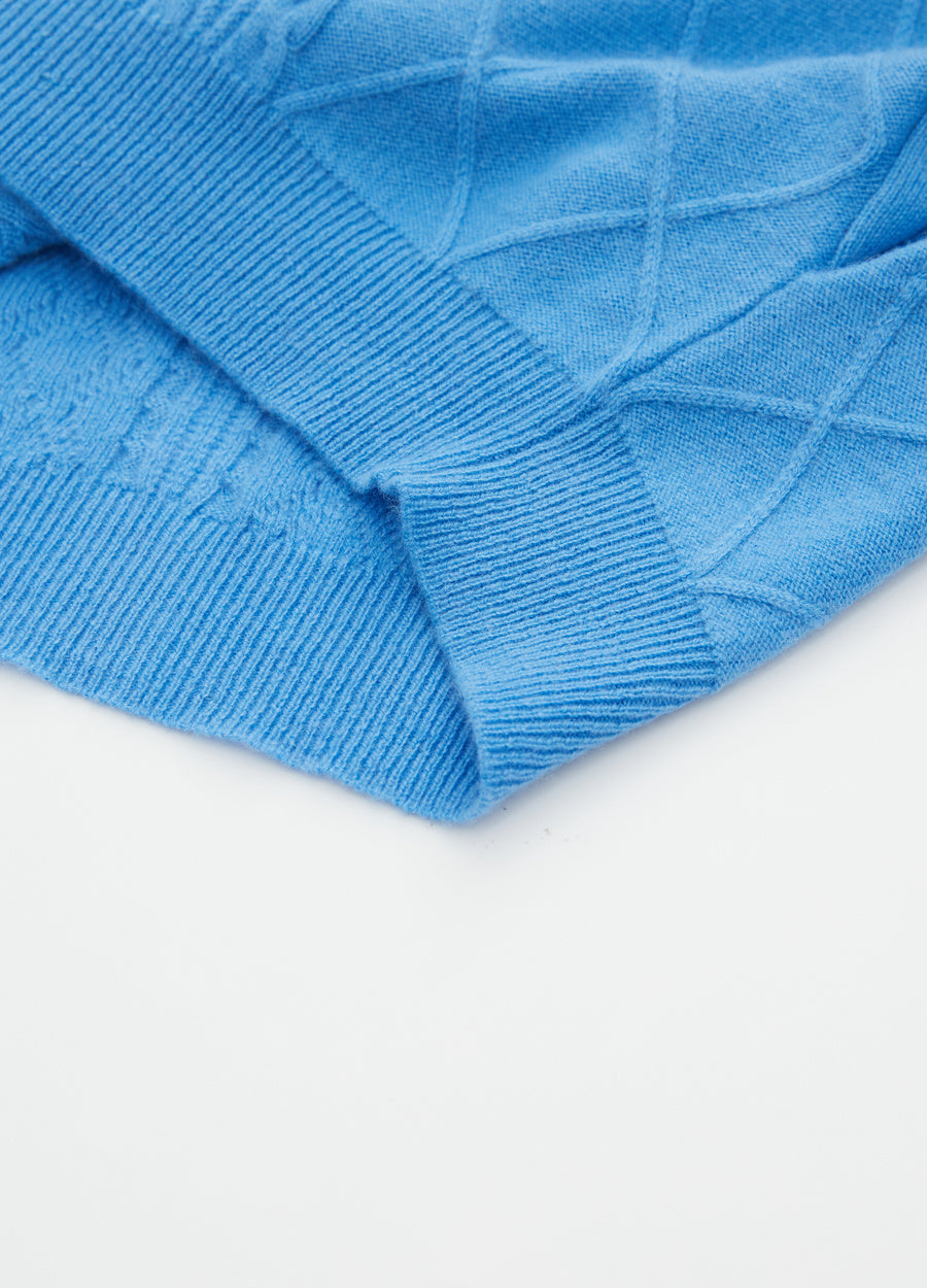 Cashmere Diamond-Cable Hooded Cardigan