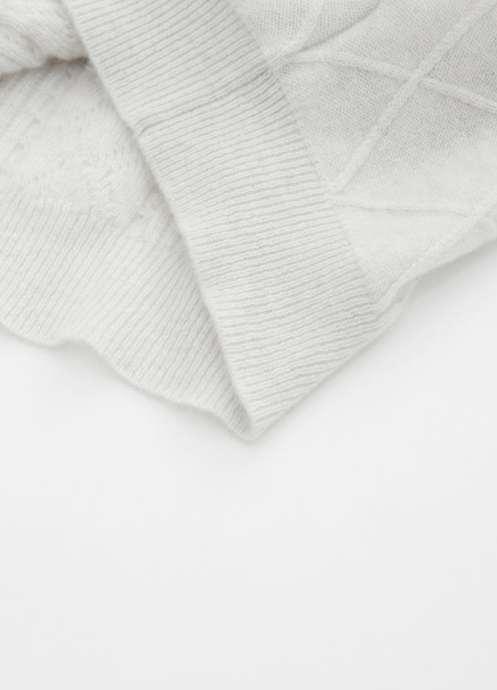 Cashmere Diamond-Cable Hooded Cardigan