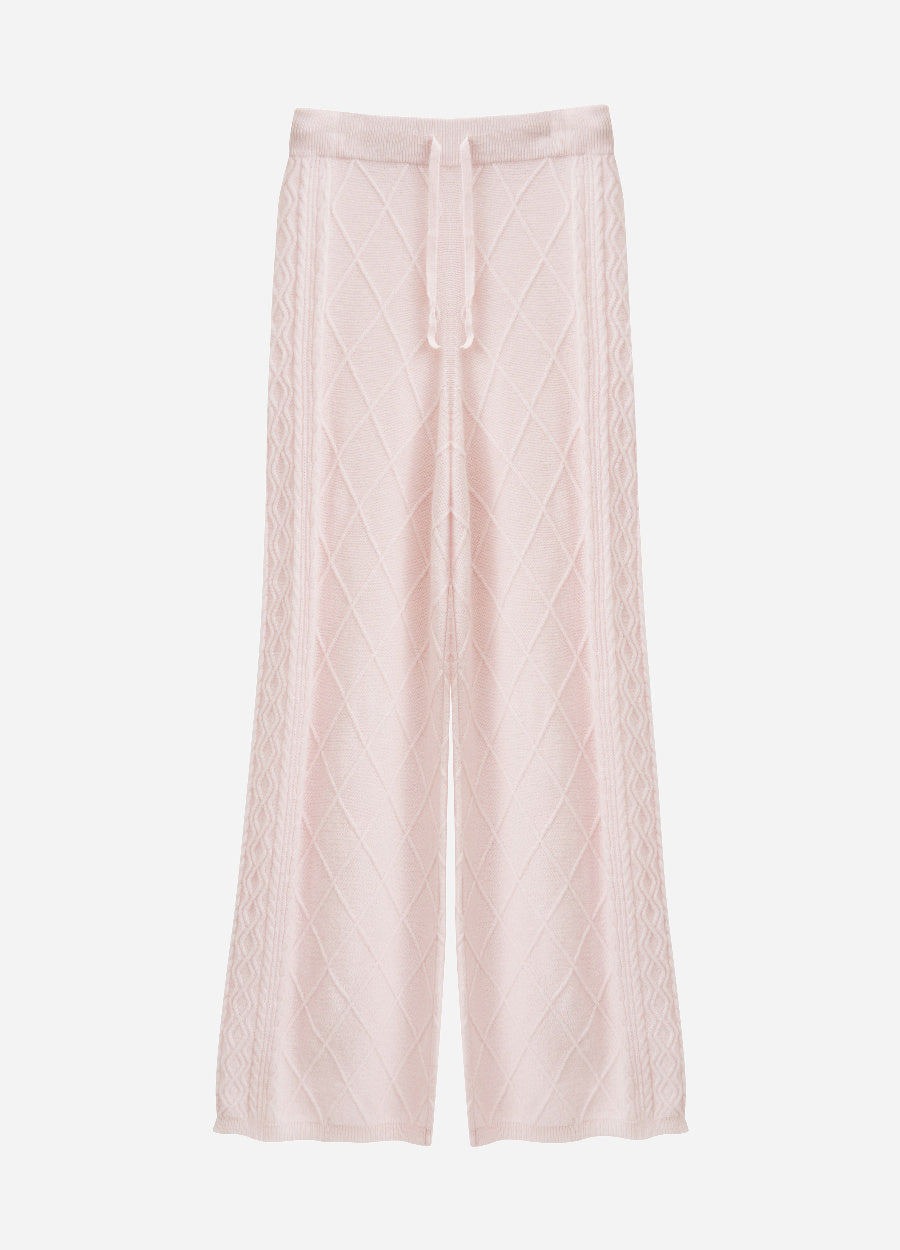 Cashmere Diamond Cable Trousers