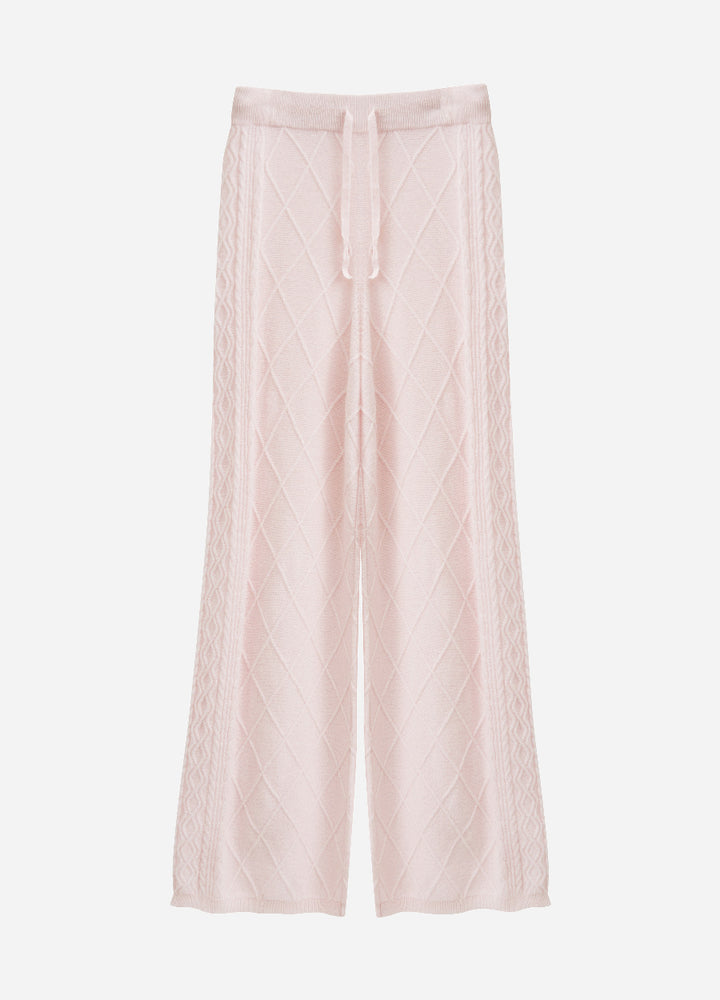 Cashmere Diamond Cable Trousers