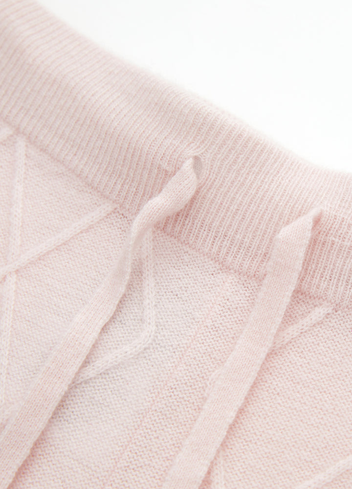 Cashmere Diamond Cable Trousers