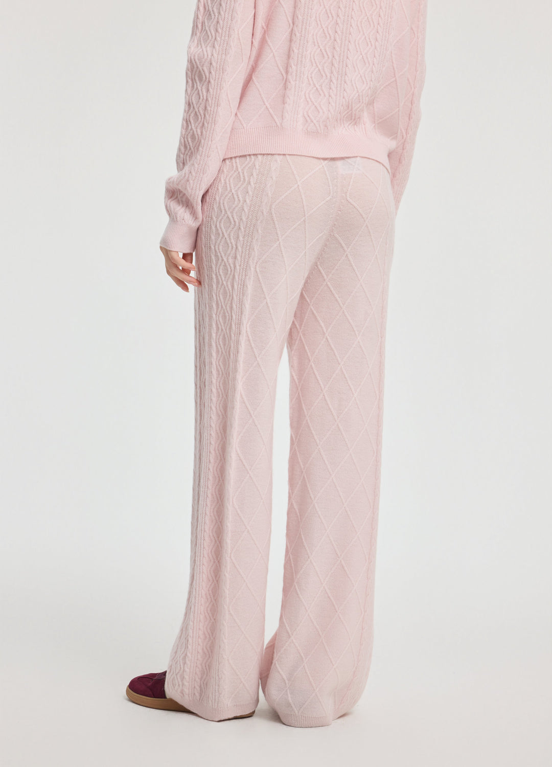 Cashmere Diamond Cable Trousers