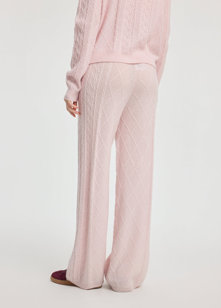 Cashmere Diamond Cable Trousers