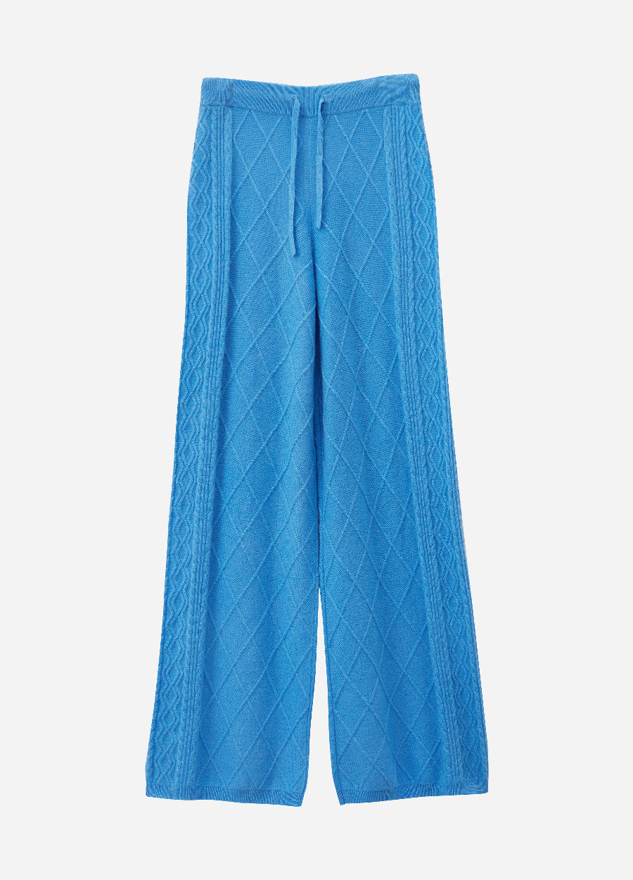 Cashmere Diamond Cable Trousers