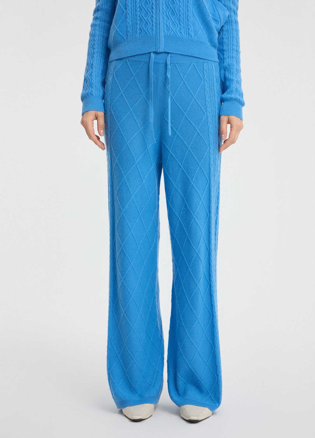 Cashmere Diamond Cable Trousers