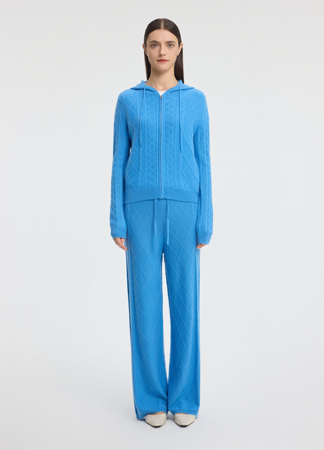 Cashmere Diamond Cable Trousers