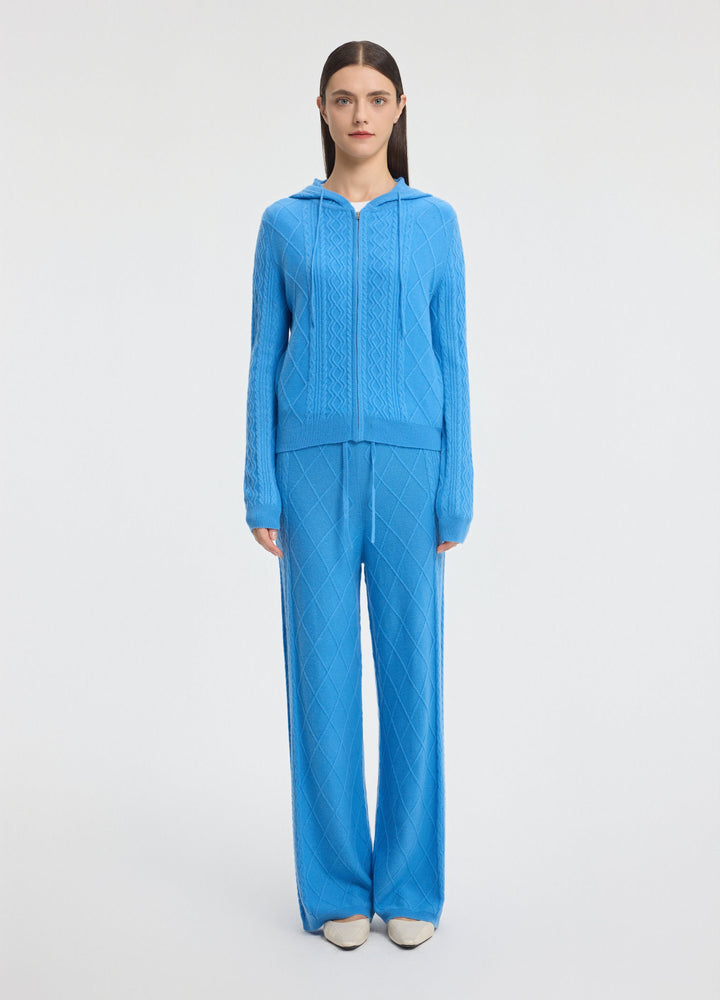 Cashmere Diamond Cable Trousers