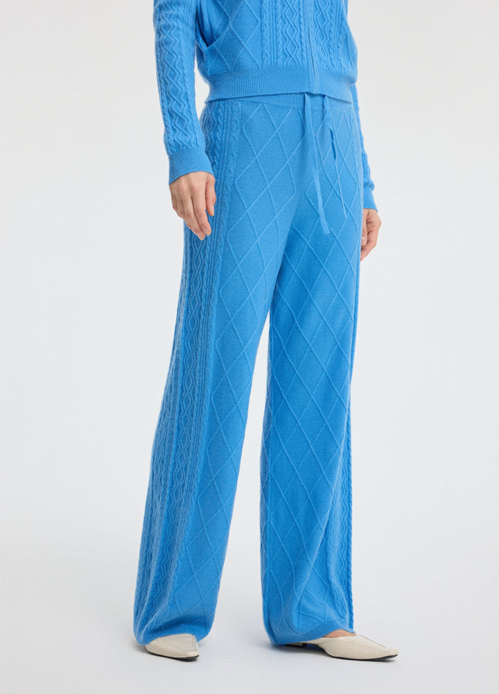 Cashmere Diamond Cable Trousers