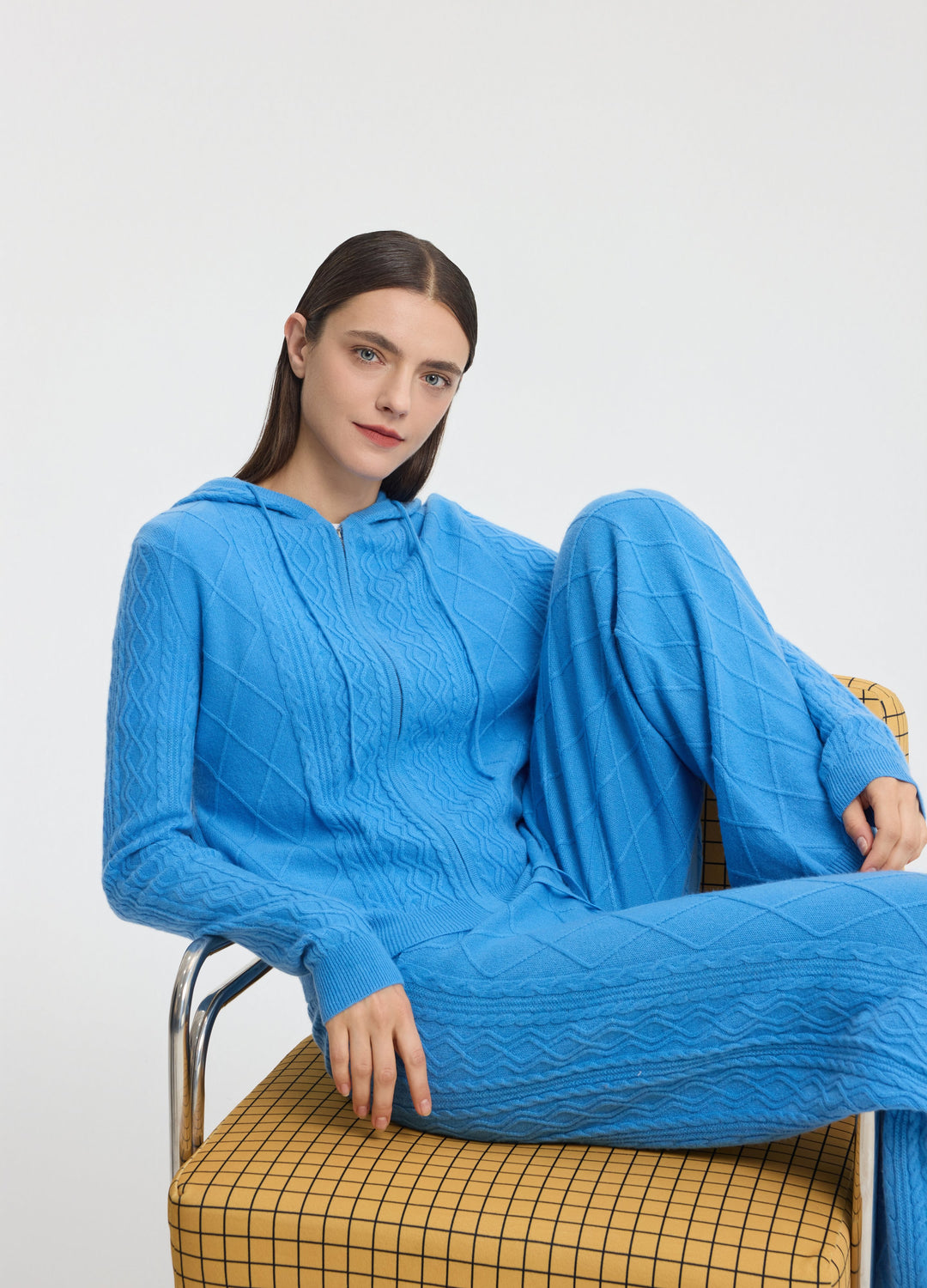 Cashmere Diamond Cable Trousers