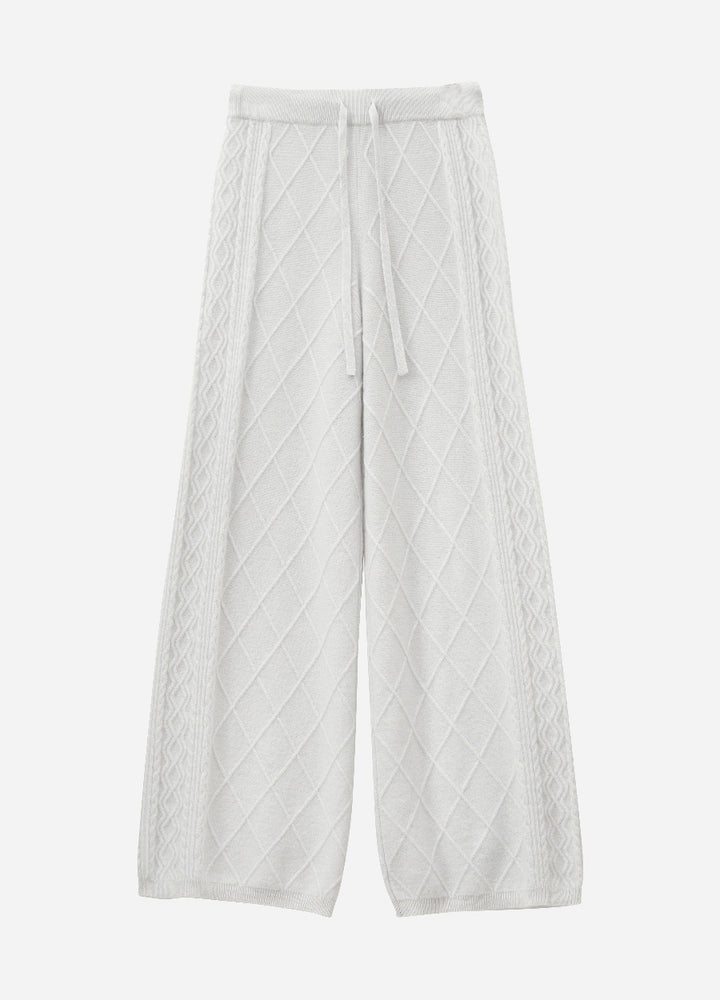 Cashmere Diamond Cable Trousers
