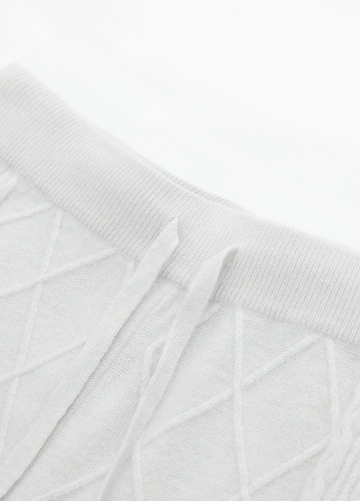Cashmere Diamond Cable Trousers
