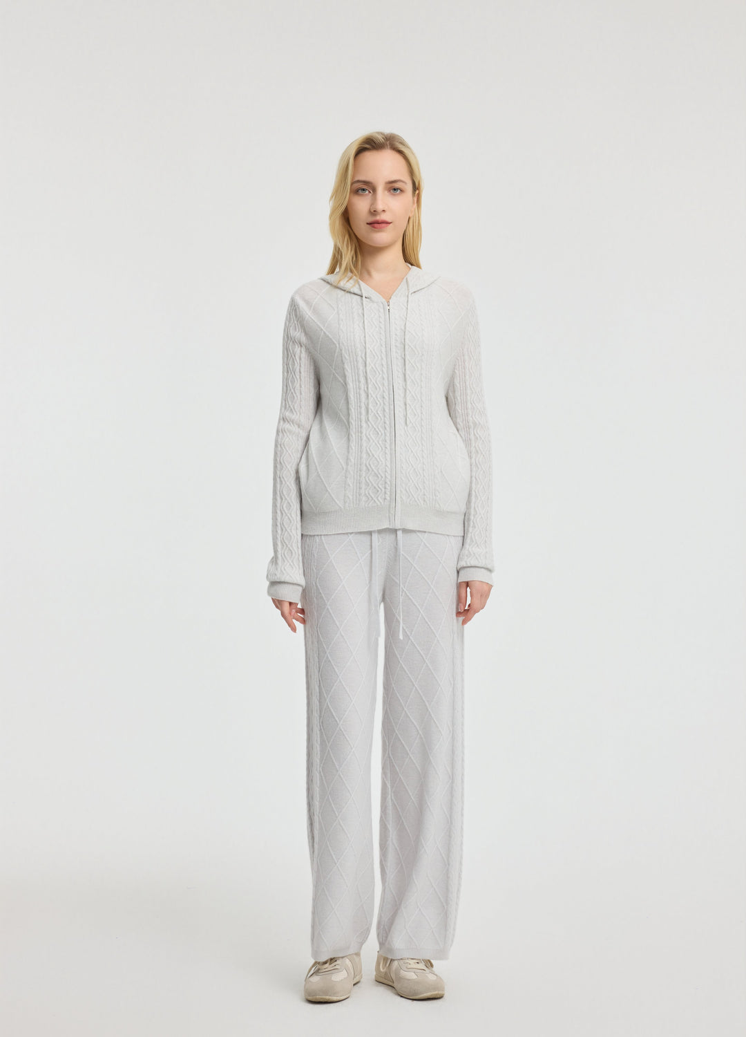 Cashmere Diamond Cable Trousers