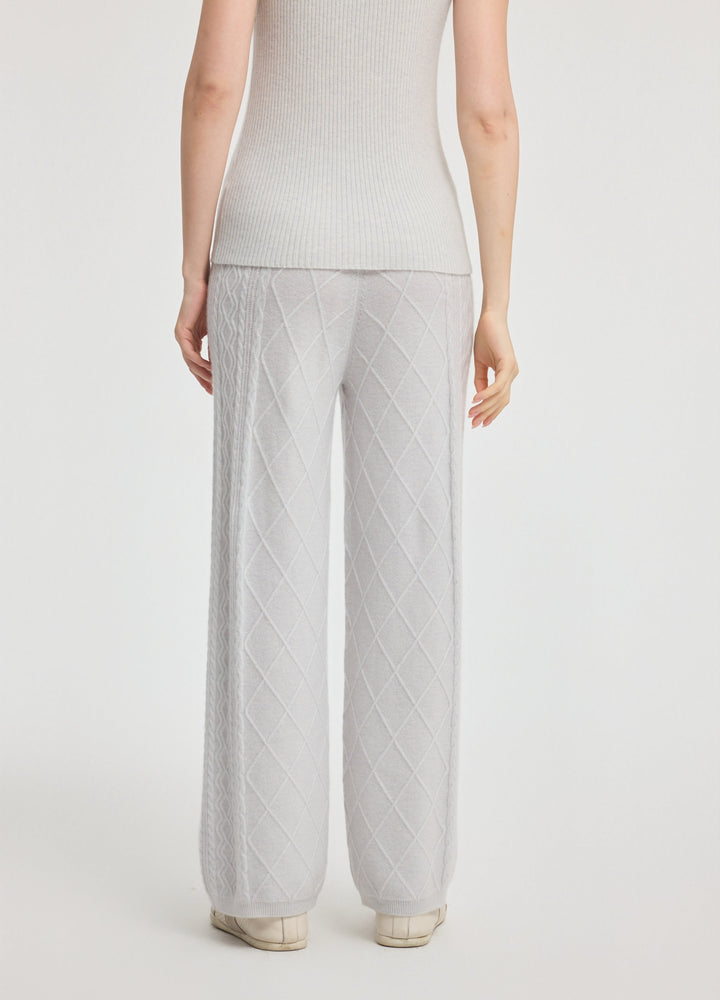 Cashmere Diamond Cable Trousers