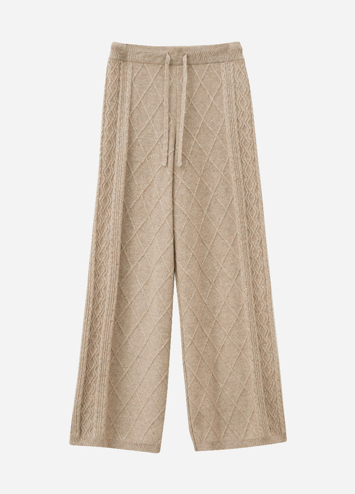 Cashmere Diamond Cable Trousers