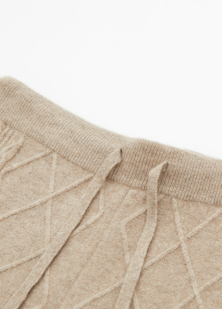 Cashmere Diamond Cable Trousers