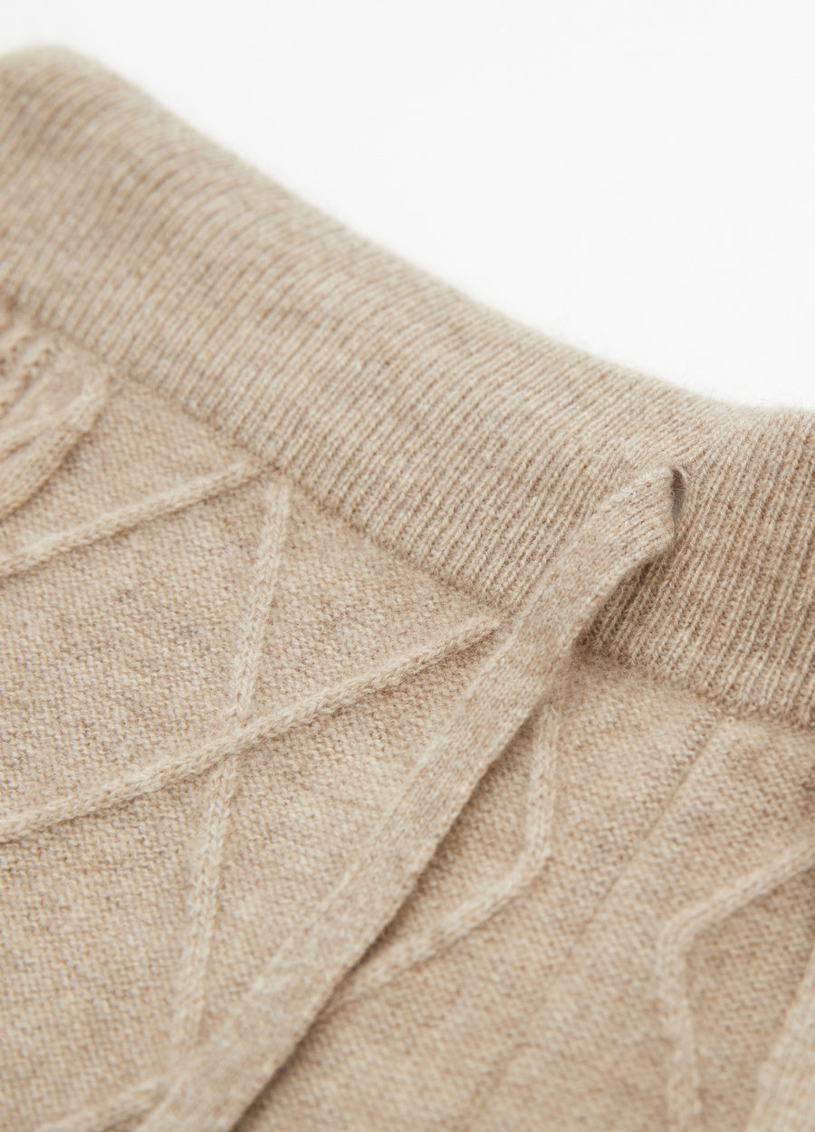 Cashmere Diamond Cable Trousers