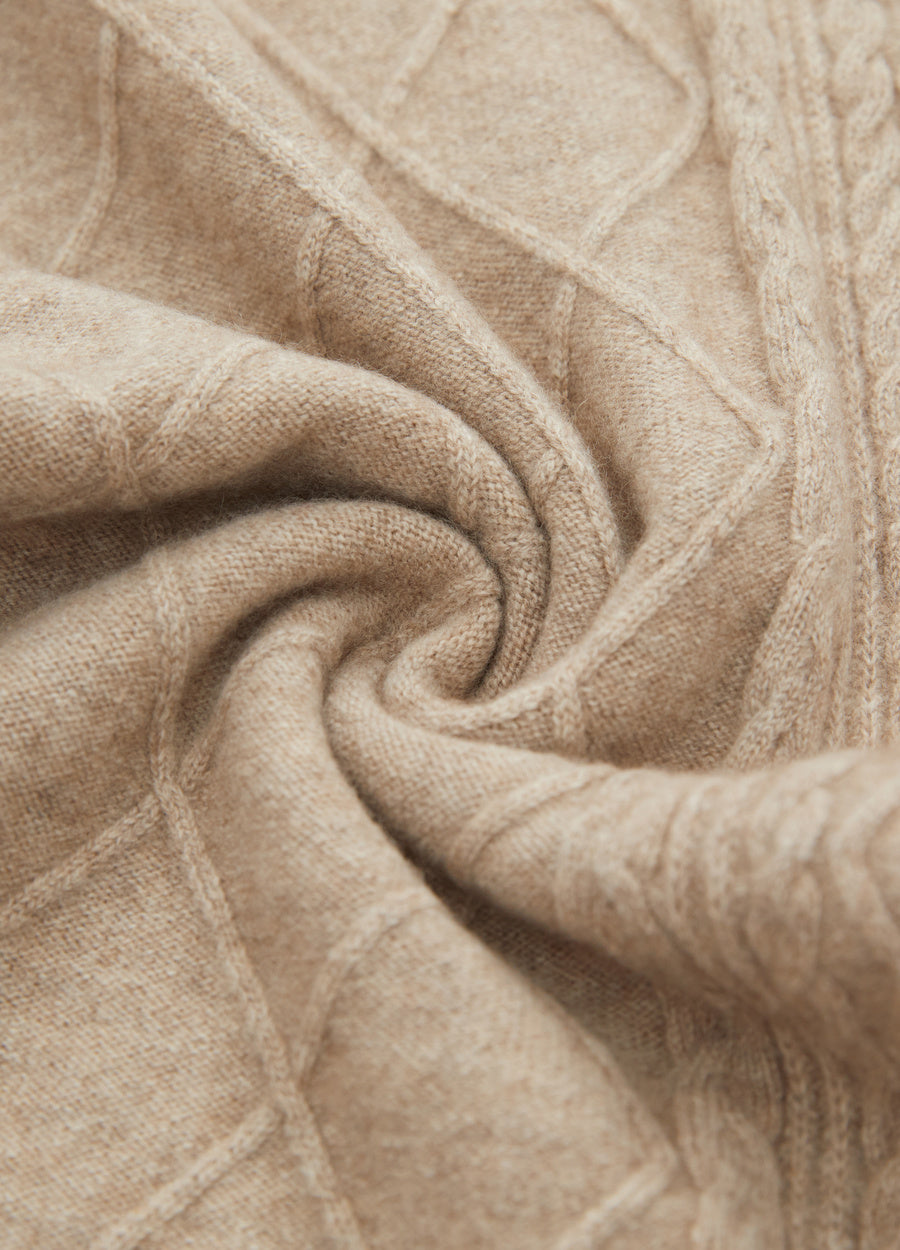Cashmere Diamond Cable Trousers