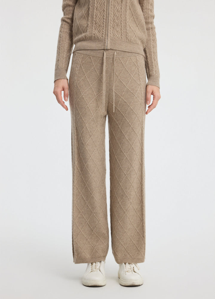 Cashmere Diamond Cable Trousers
