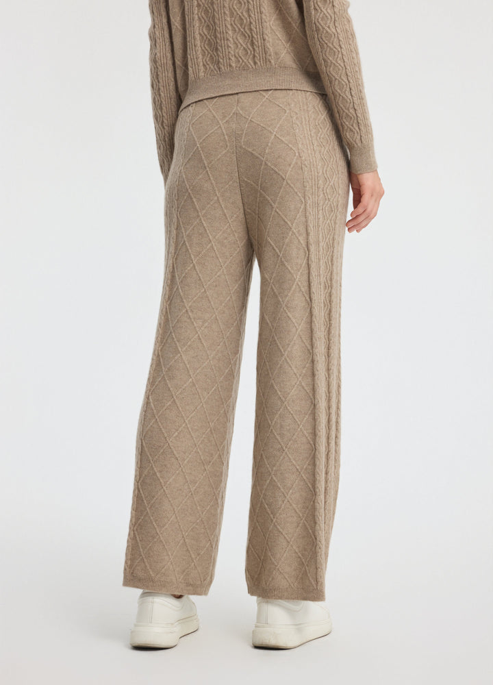 Cashmere Diamond Cable Trousers