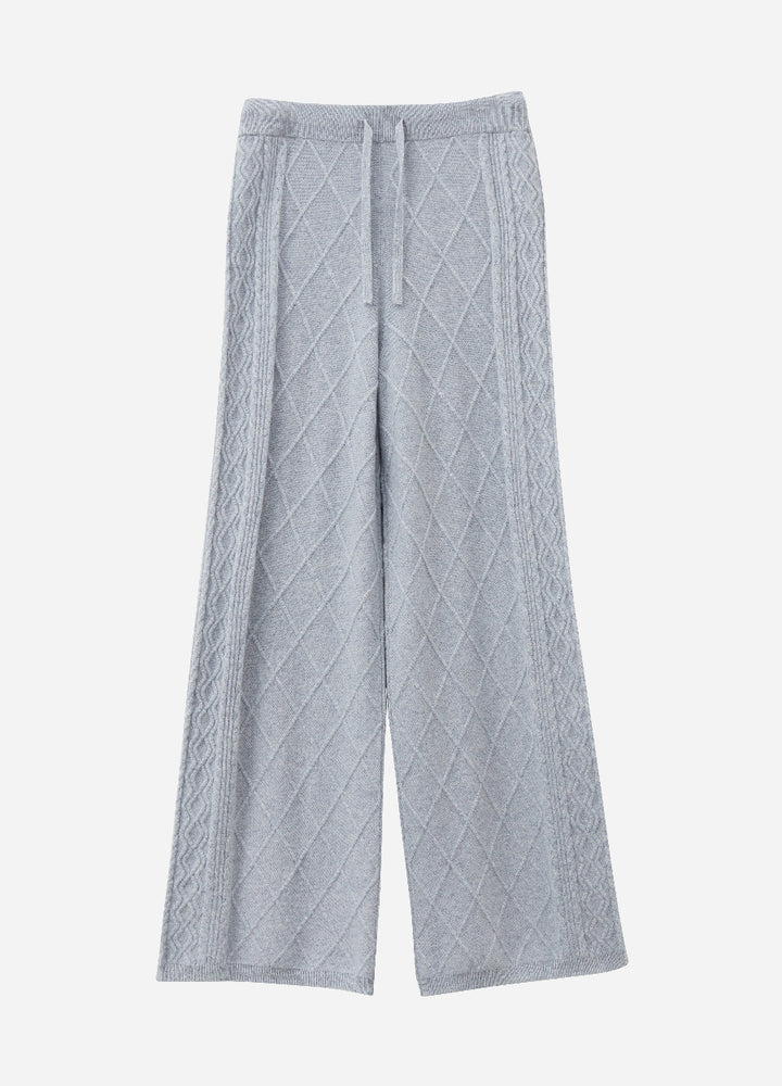 Cashmere Diamond Cable Trousers