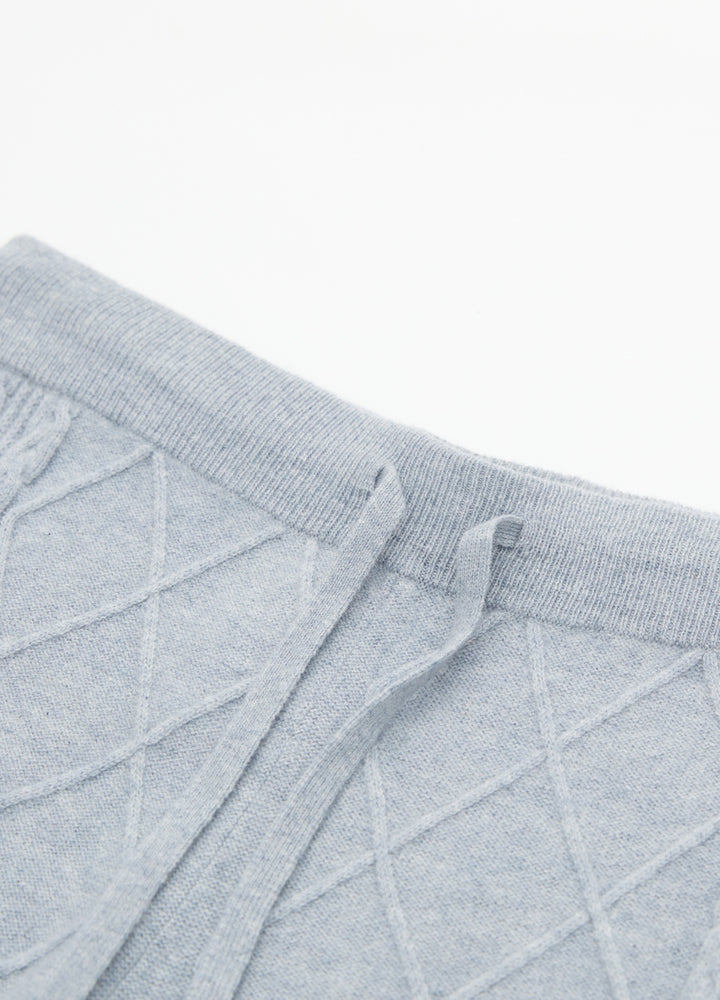 Cashmere Diamond Cable Trousers