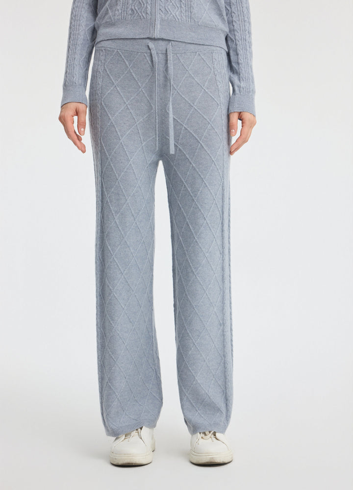 Cashmere Diamond Cable Trousers