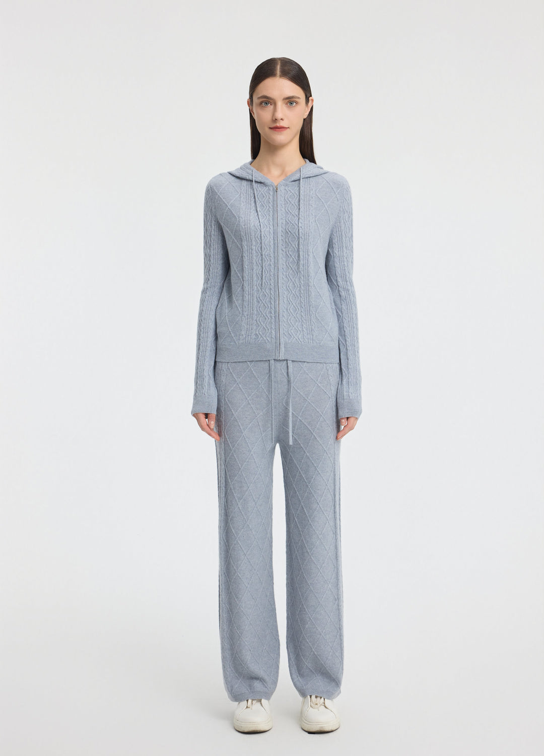 Cashmere Diamond Cable Trousers